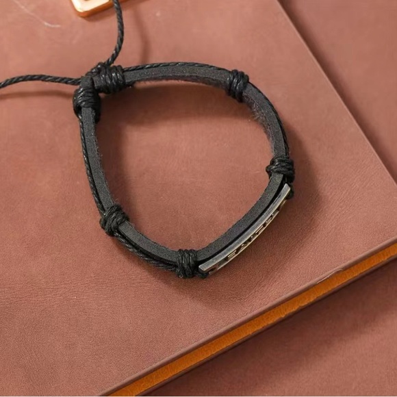 Black Leather Bracelet - Picture 5 of 5